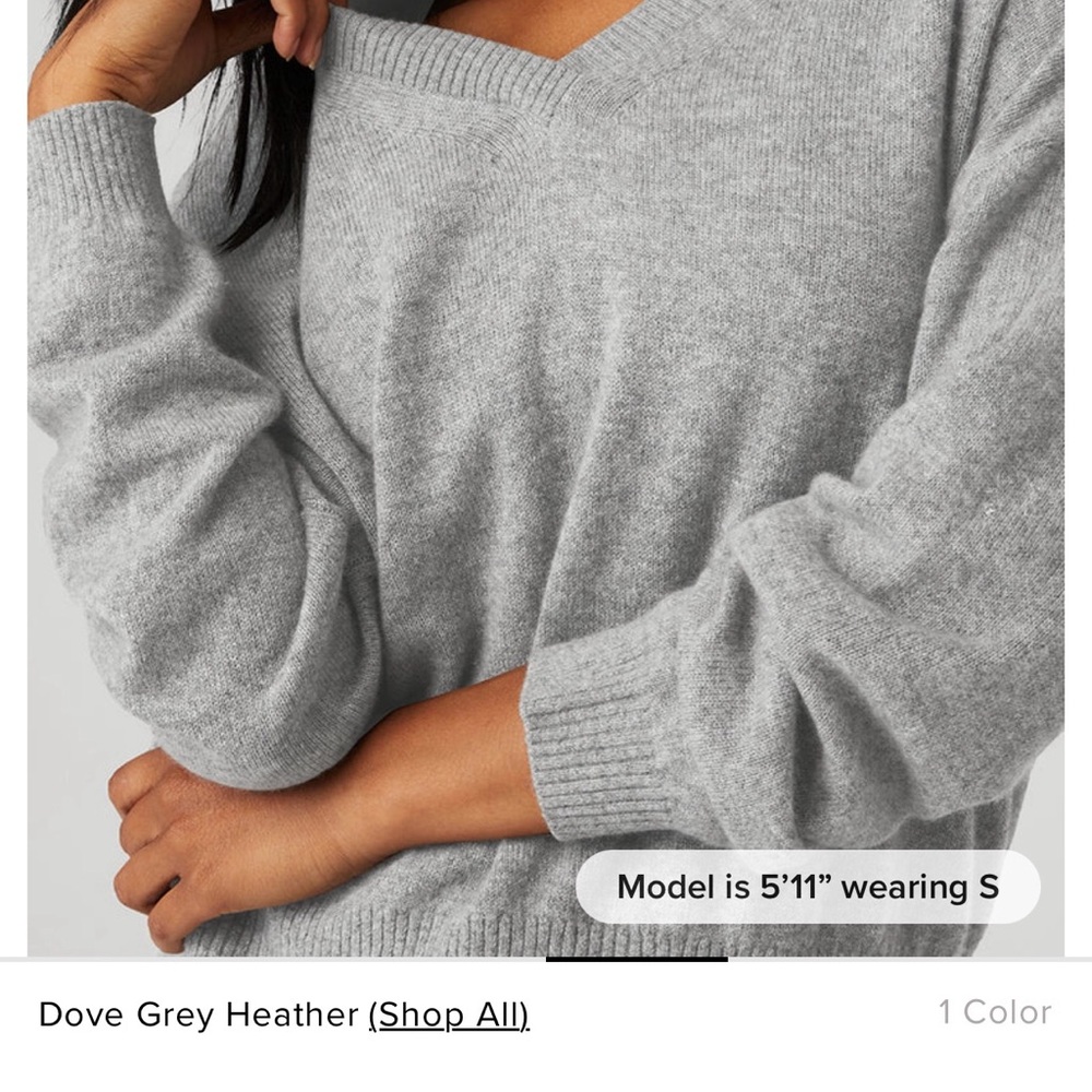 ALO Yoga Cashmere V-neck lightweight sweater